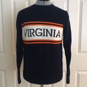 Hillflint UVA University of Virginia Navy Blue Sweater w/ Orange Spelled Out XS